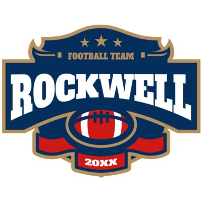 Rockwell Football team logo template Miniatura